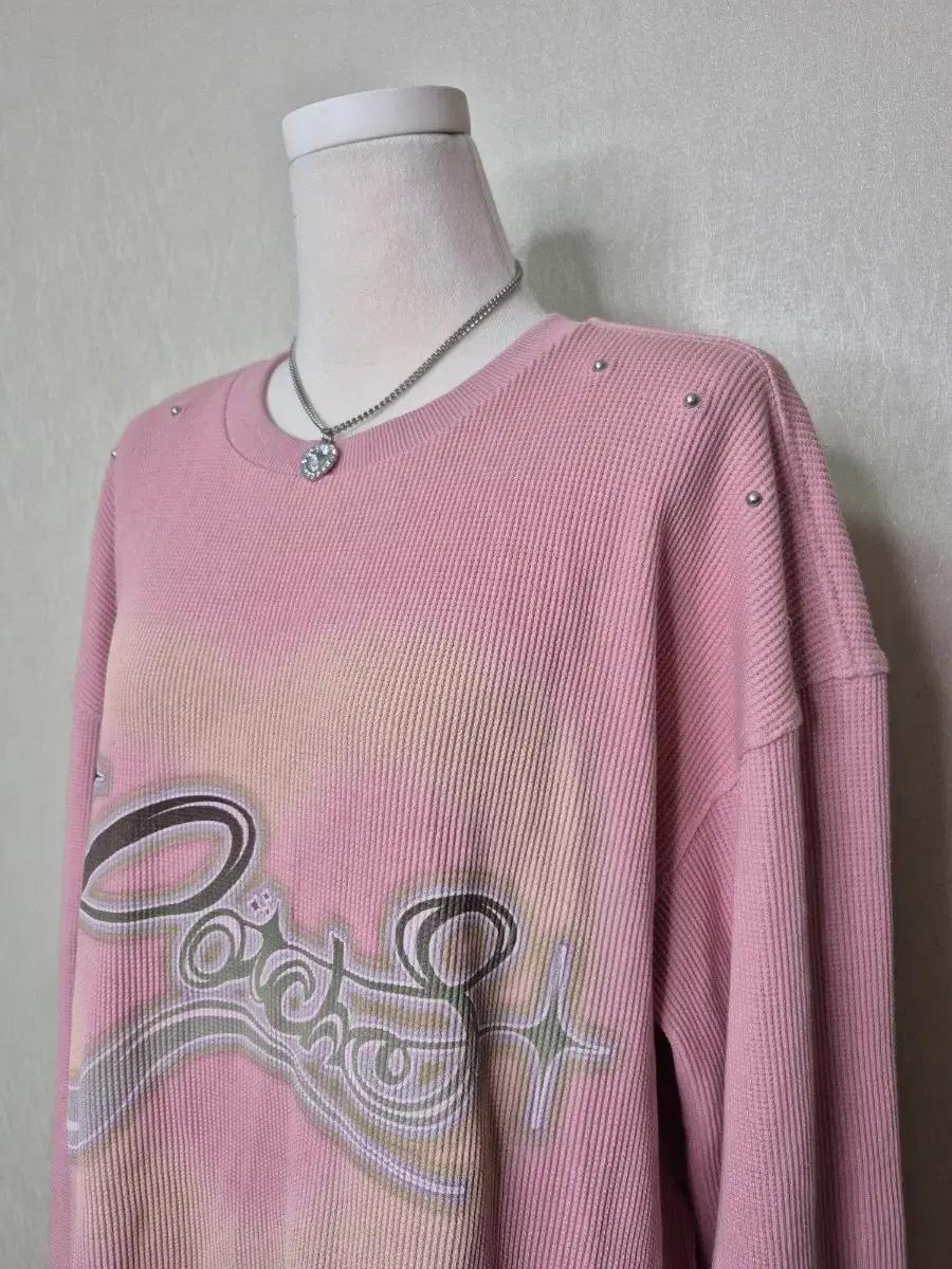 카치스 와플 티셔츠 핑크 cotchs 러브 티