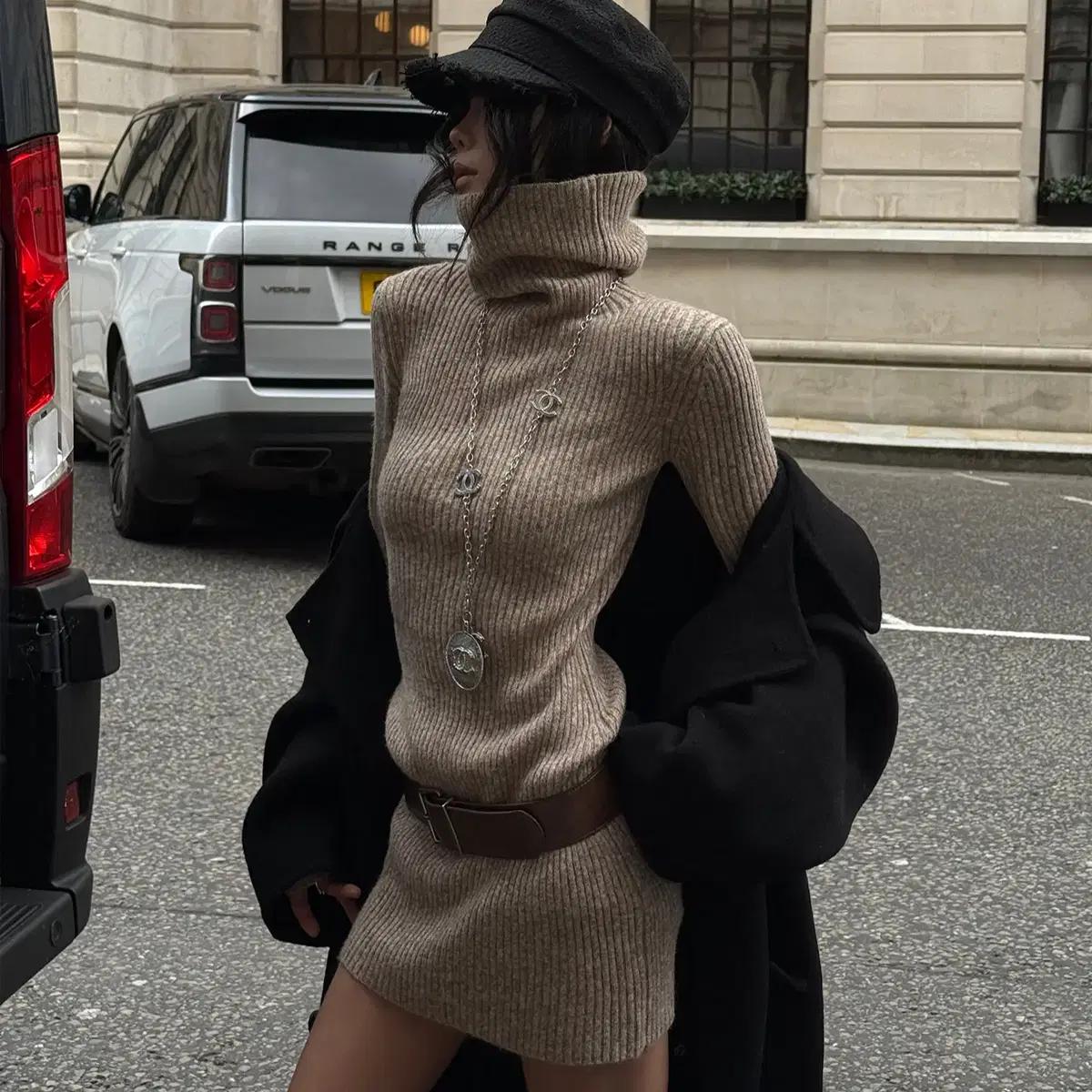 WARDEN EDGE 워든엣지 터틀넥 슬림 롱슬리브 이너 니트 원피스