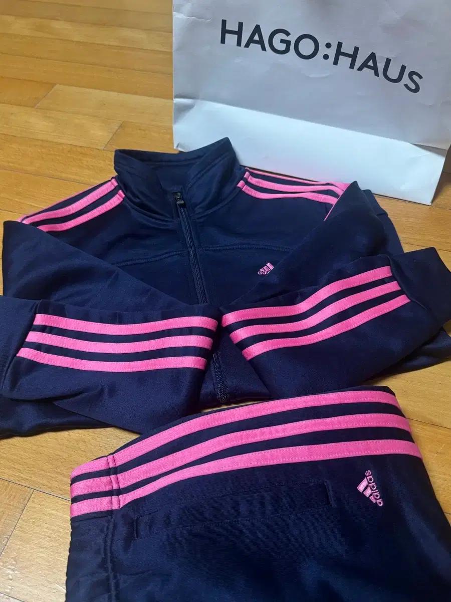 아디다스 네이비/핑크 져지 셋업