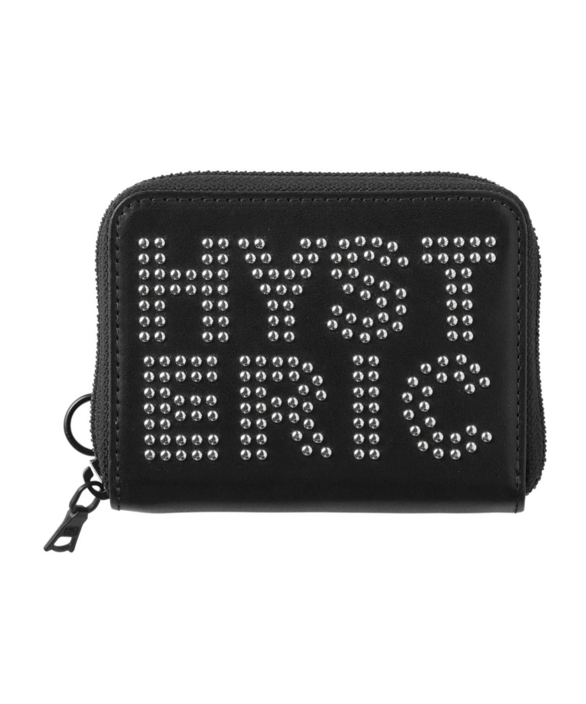 히스테릭 글래머 로고 스터드 라운드 집 미니 월렛 블랙 01243QG12