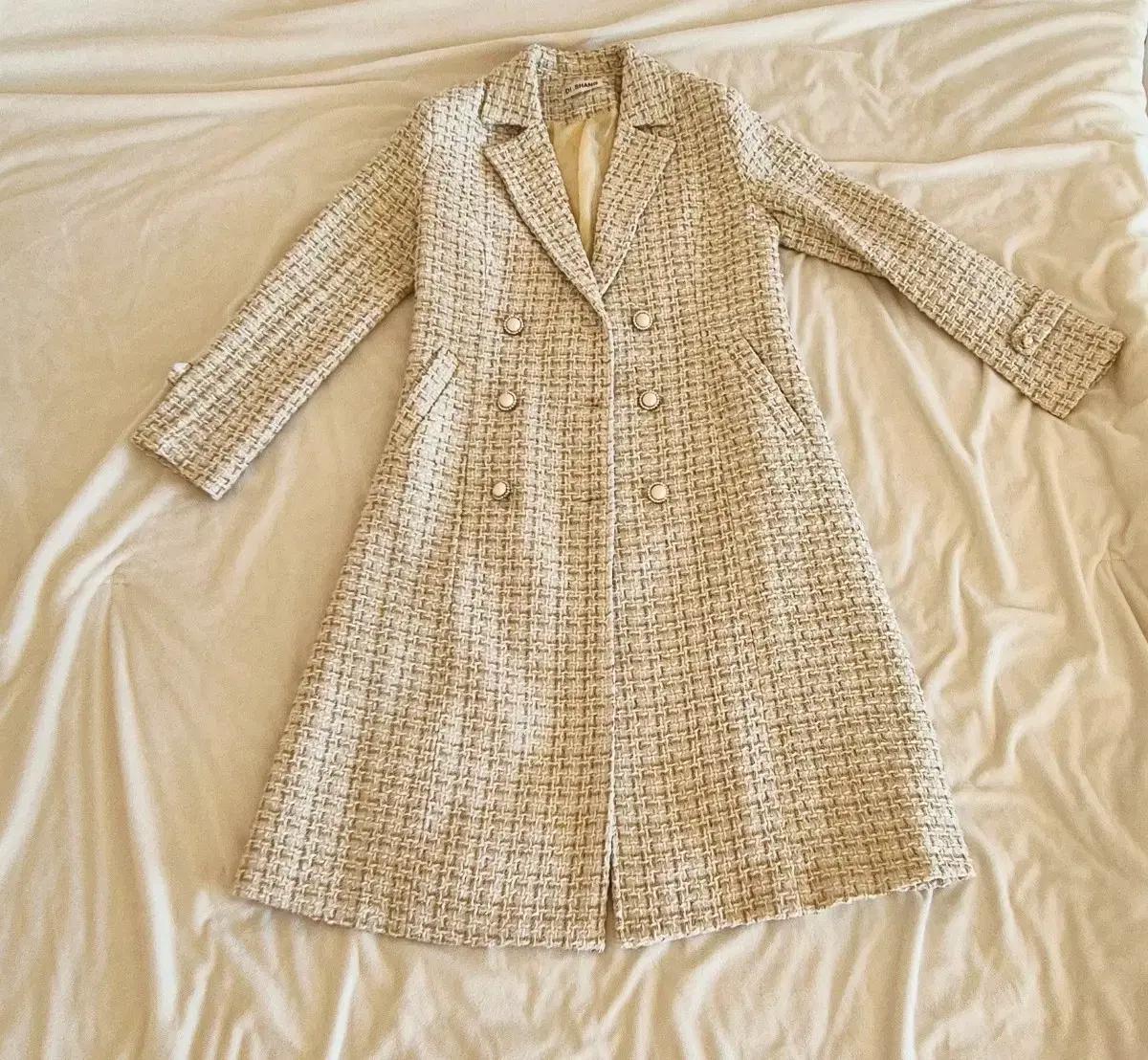 초겨울 코트 예뻐요 아이보리 트위드 코트