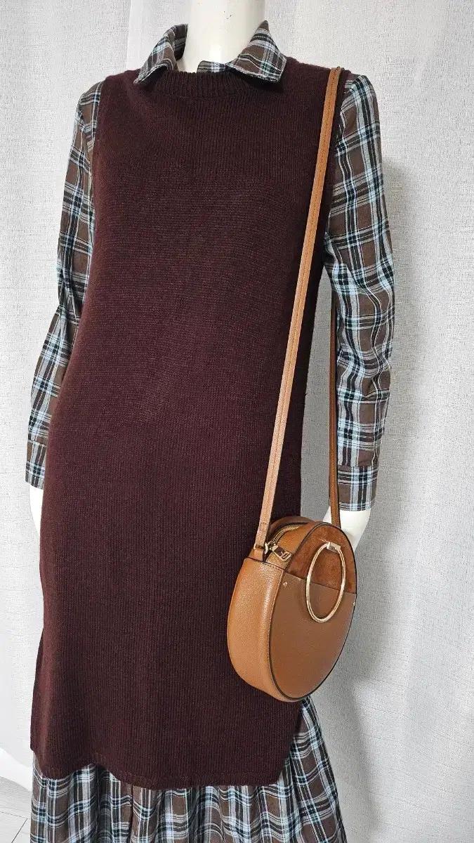 와인 롱니트 원피스...반품 48 길이 앞 96 뒤 101