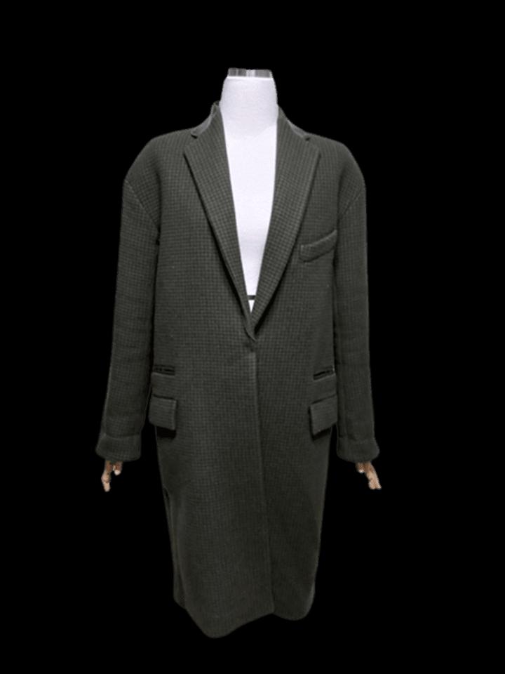 시스템S양가죽배색 하운드투스체크 여성 겨울 여자모직롱코트자켓82-94