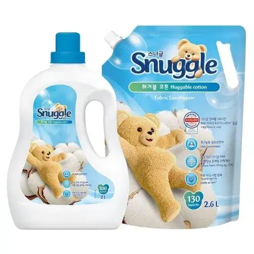 스너글 섬유유연제 2L + 2.6L 허거블코튼