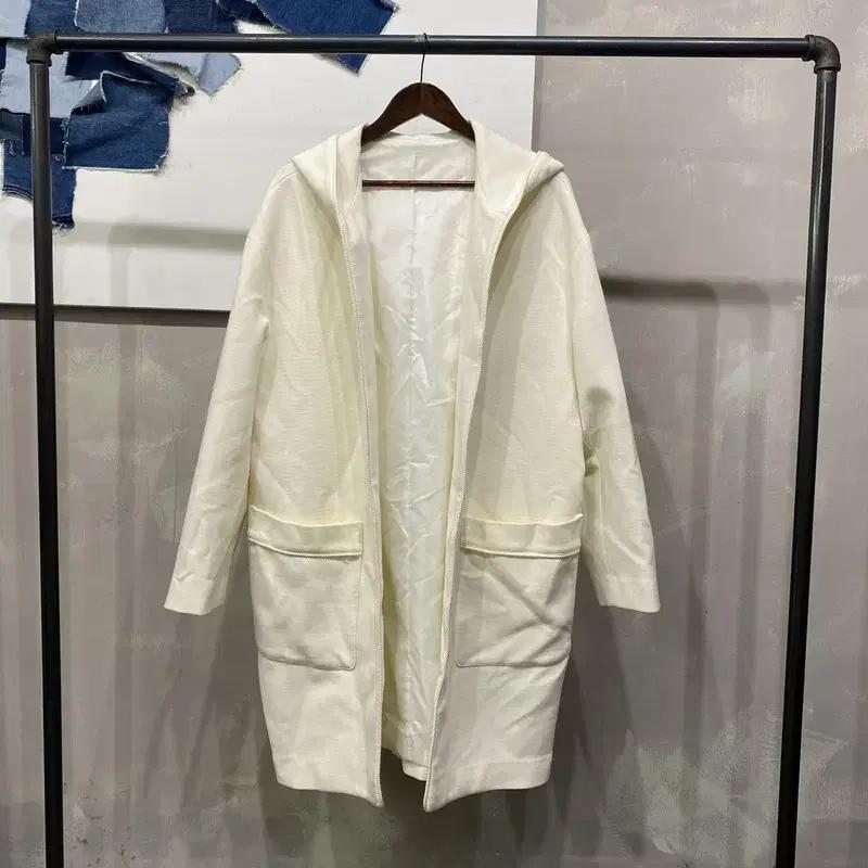 (100) 시스템 한섬 여성 캐주얼 롱 후드 코트