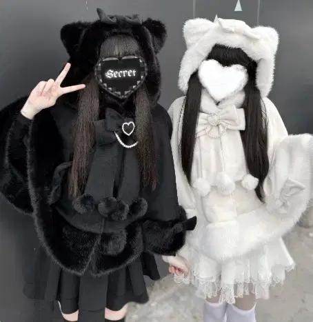 <스노우볼> 고양이 코트 / 양산형 지뢰계 폭신 겨울 코디 로리타