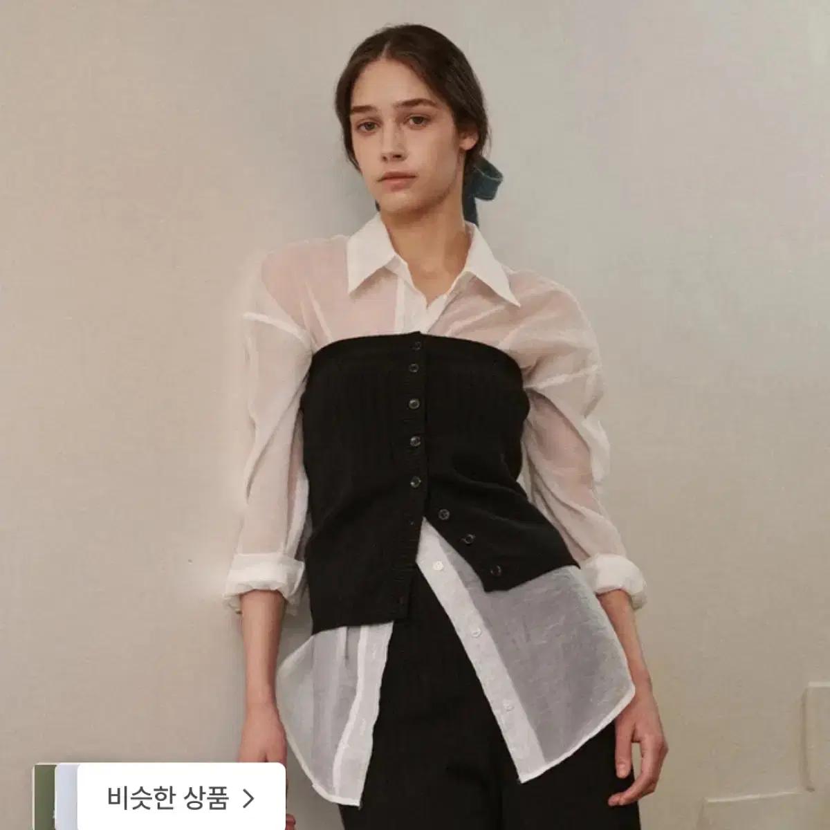 이시안 착용, 새상품) 오디에르 골지 니트 뷔스티에 블랙