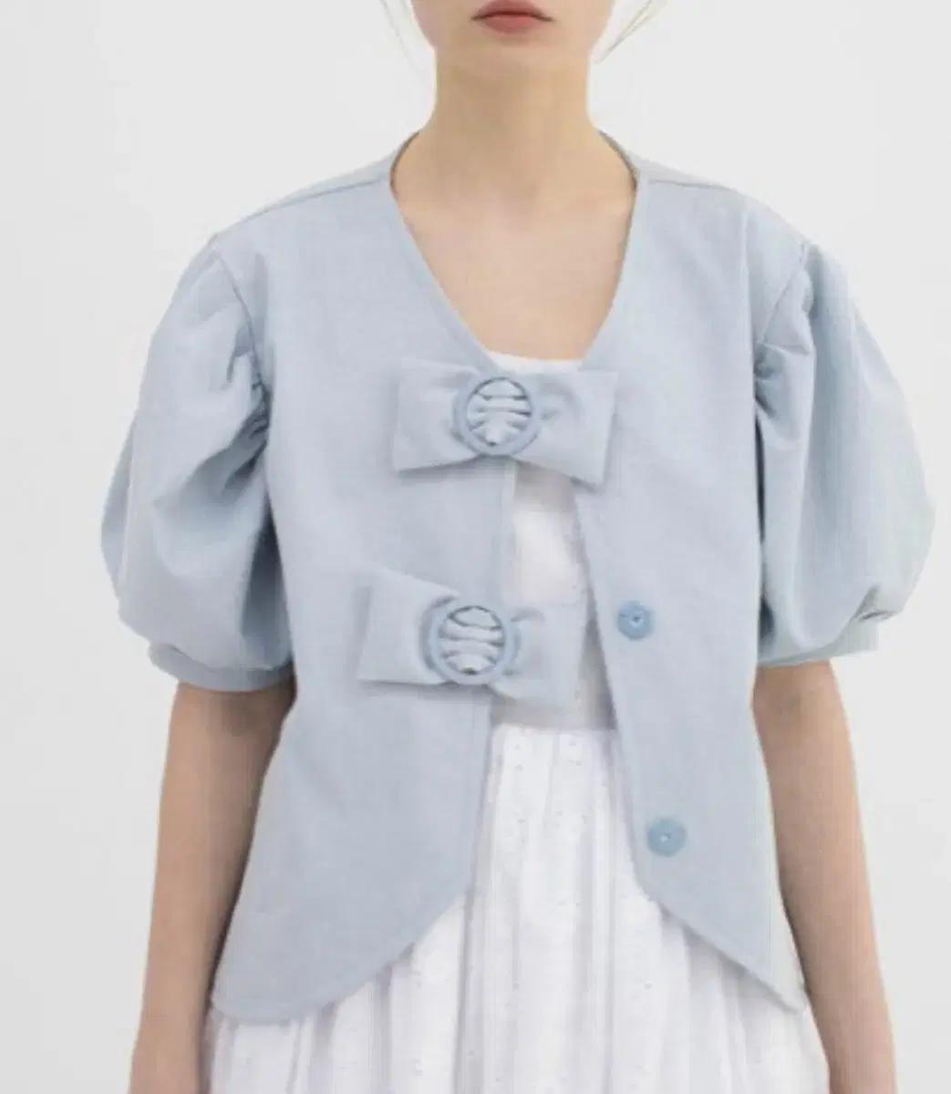 시눈 데님 리본 자켓