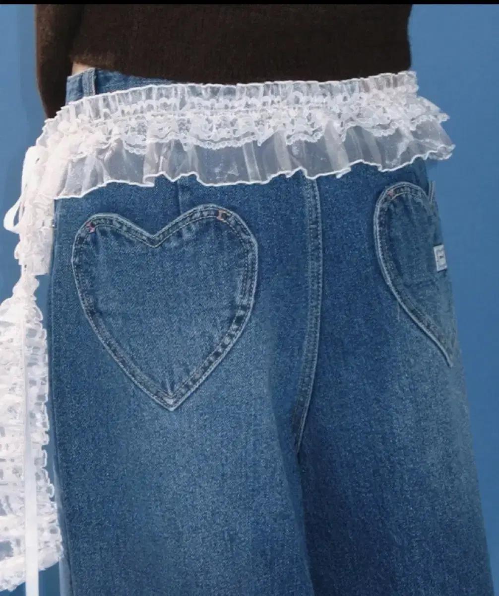 ronron 론론 하트스티치 데님팬츠