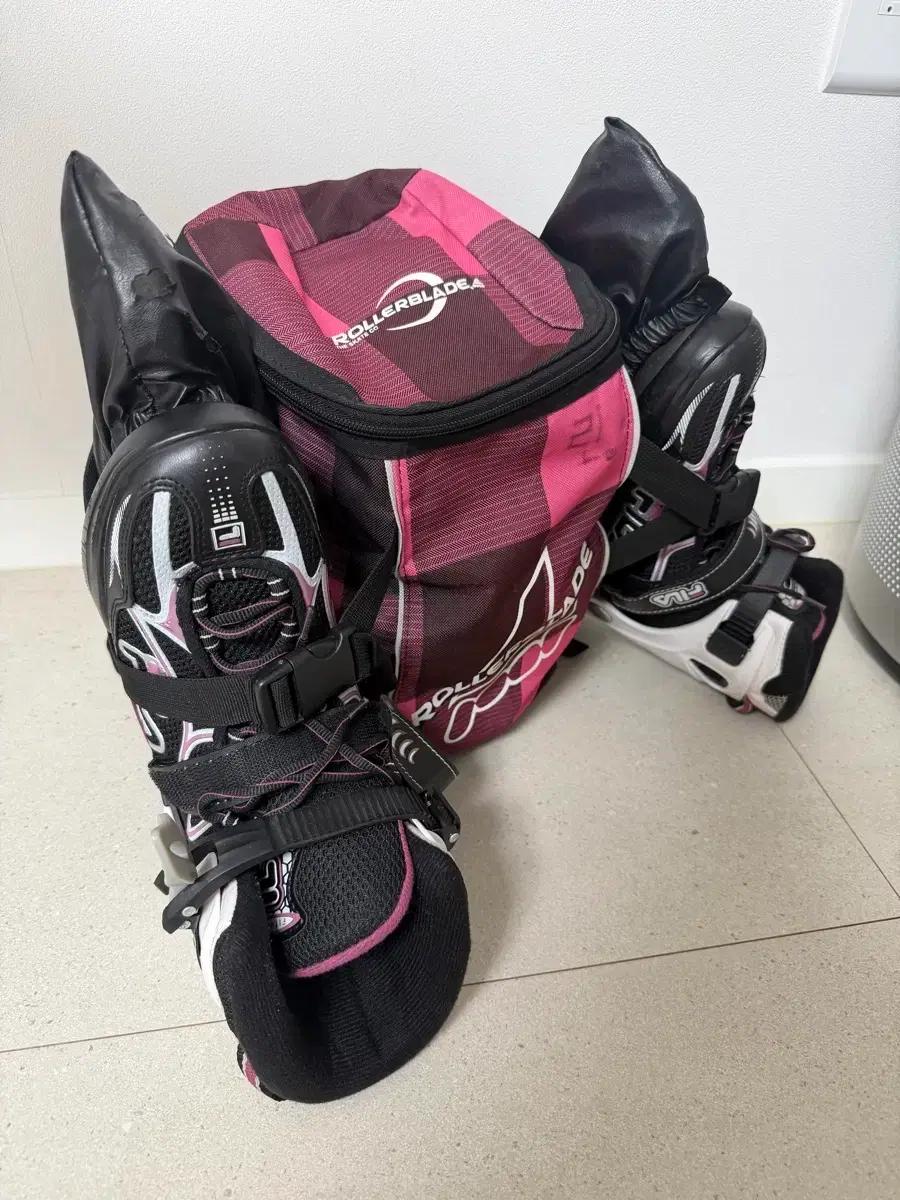 휠라 FILA 인라인 스케이트 블랙 핑크 245