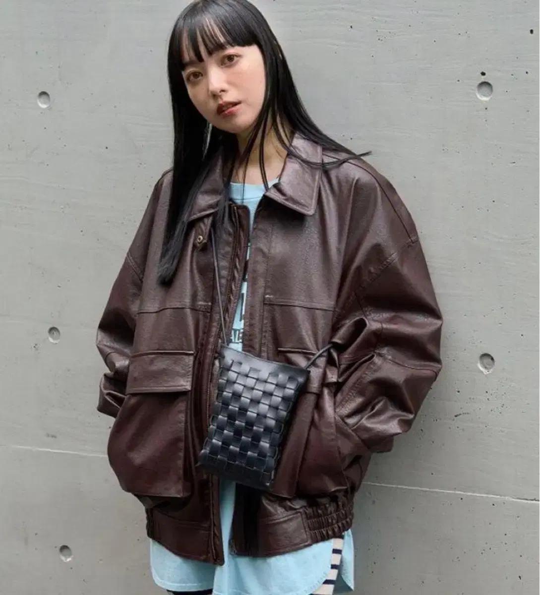 FREAKS STORE 레드브라운 레더 자켓