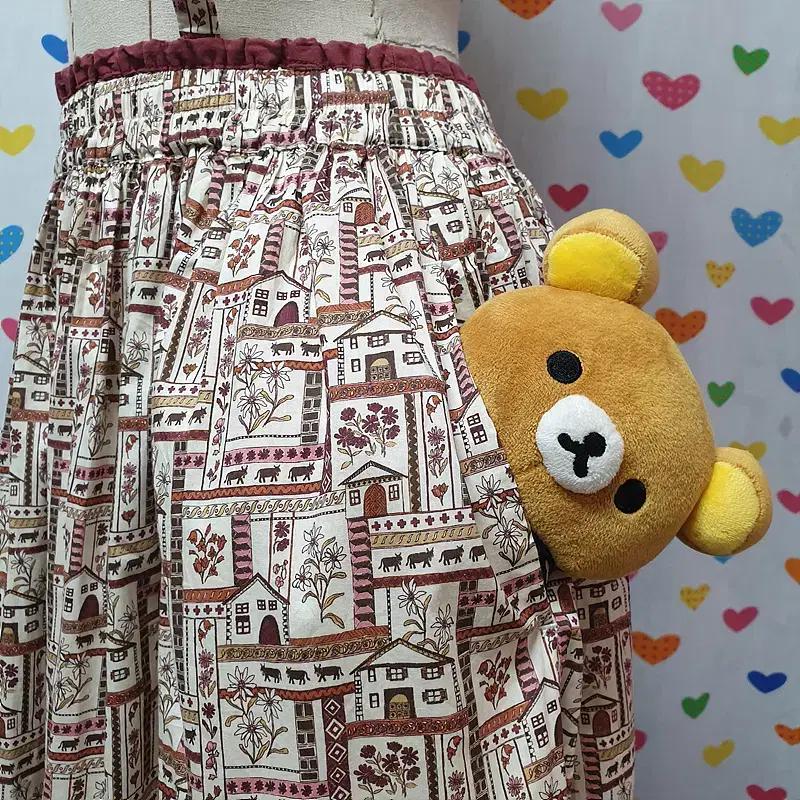 스위스 샬레 꽃무늬 플라워 동물 캐릭터 체크 패턴 끈나시 밴딩치마 원피스