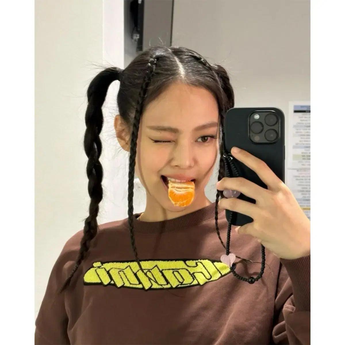 (제니착용) (L) 가니 여성 로고 맨투맨 커피
