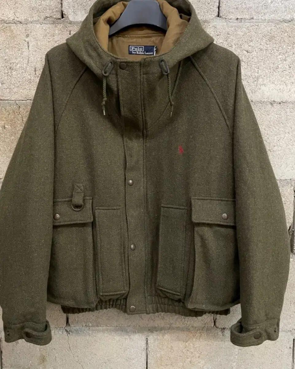 (마지막 가격)90s 폴로 랄프로렌 카키색 후드집업