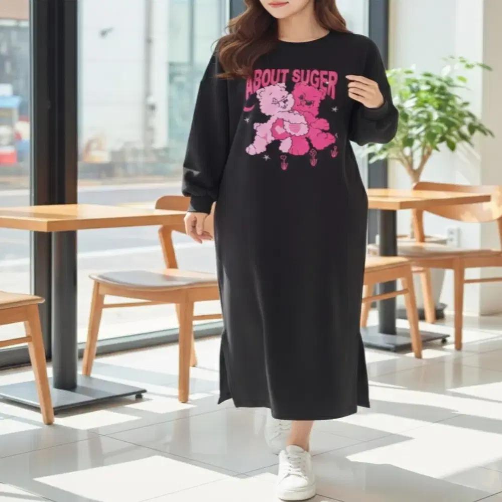 루즈핏 빅사이즈 롱원피스 임산부 홈웨어 데일리 원피스(2color)