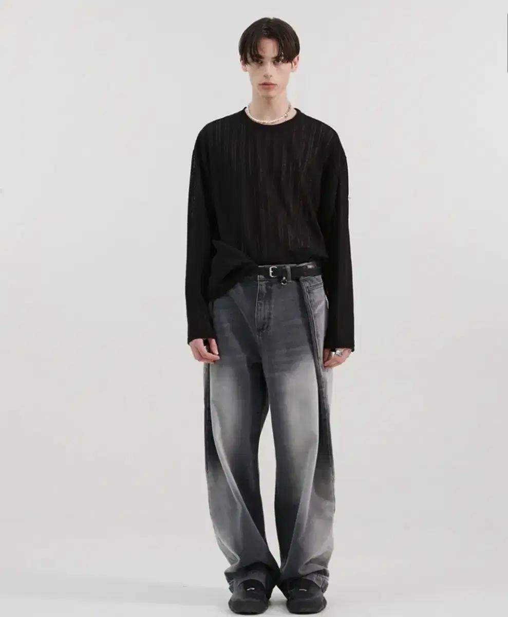 알렌느 매쉬드 니트 티셔츠 1사이즈 새상품