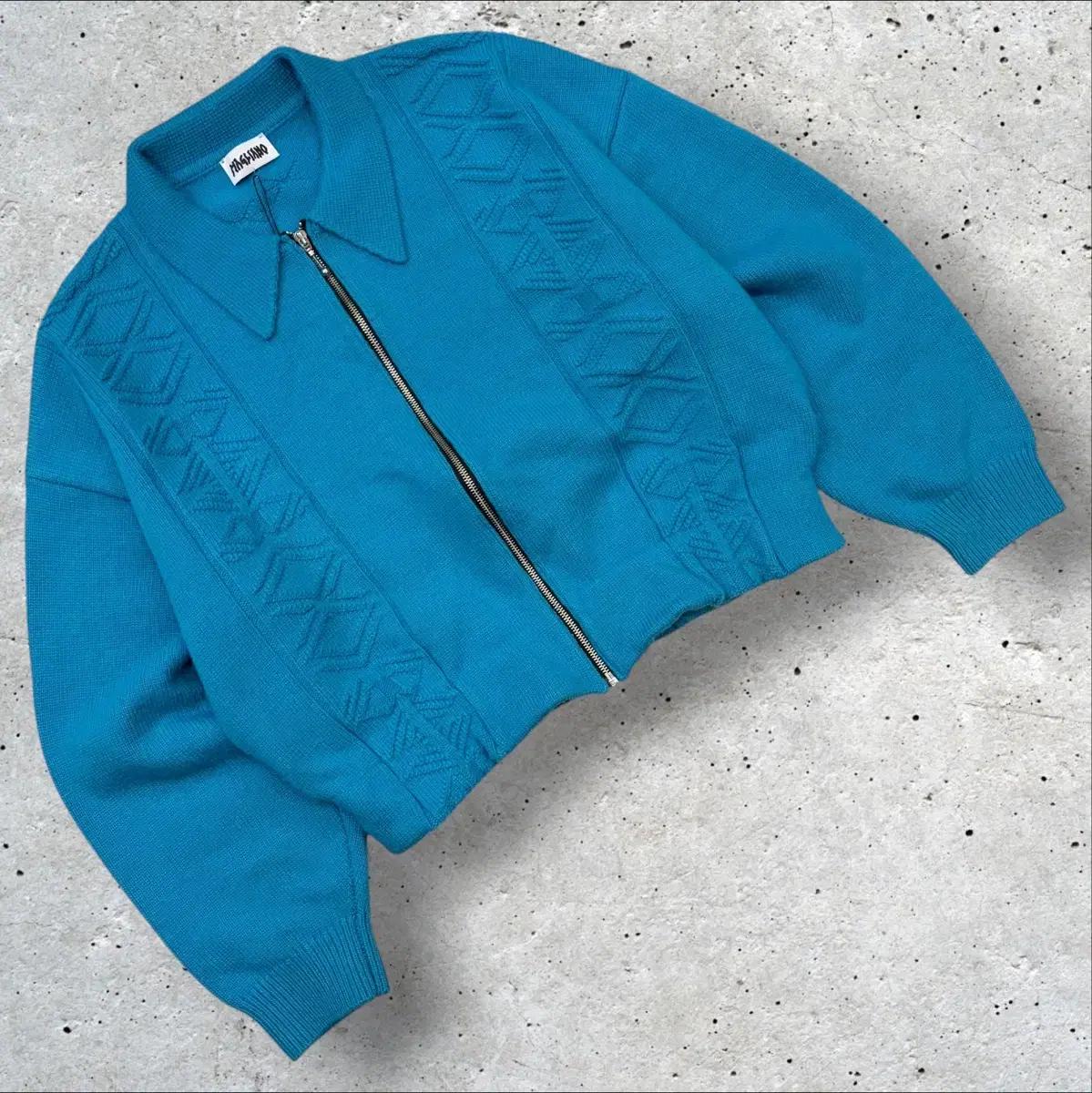 [L] 마리아노 MAGLIANO 터키 블루 집업 니트 가디건 B304
