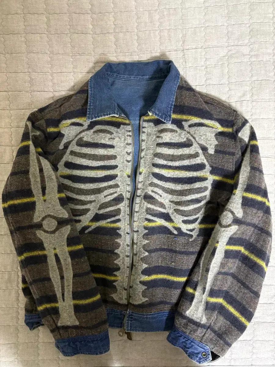 캐피탈 데님 본 라이닝 리버시블 집 업 워크 자켓 인디고 3 L