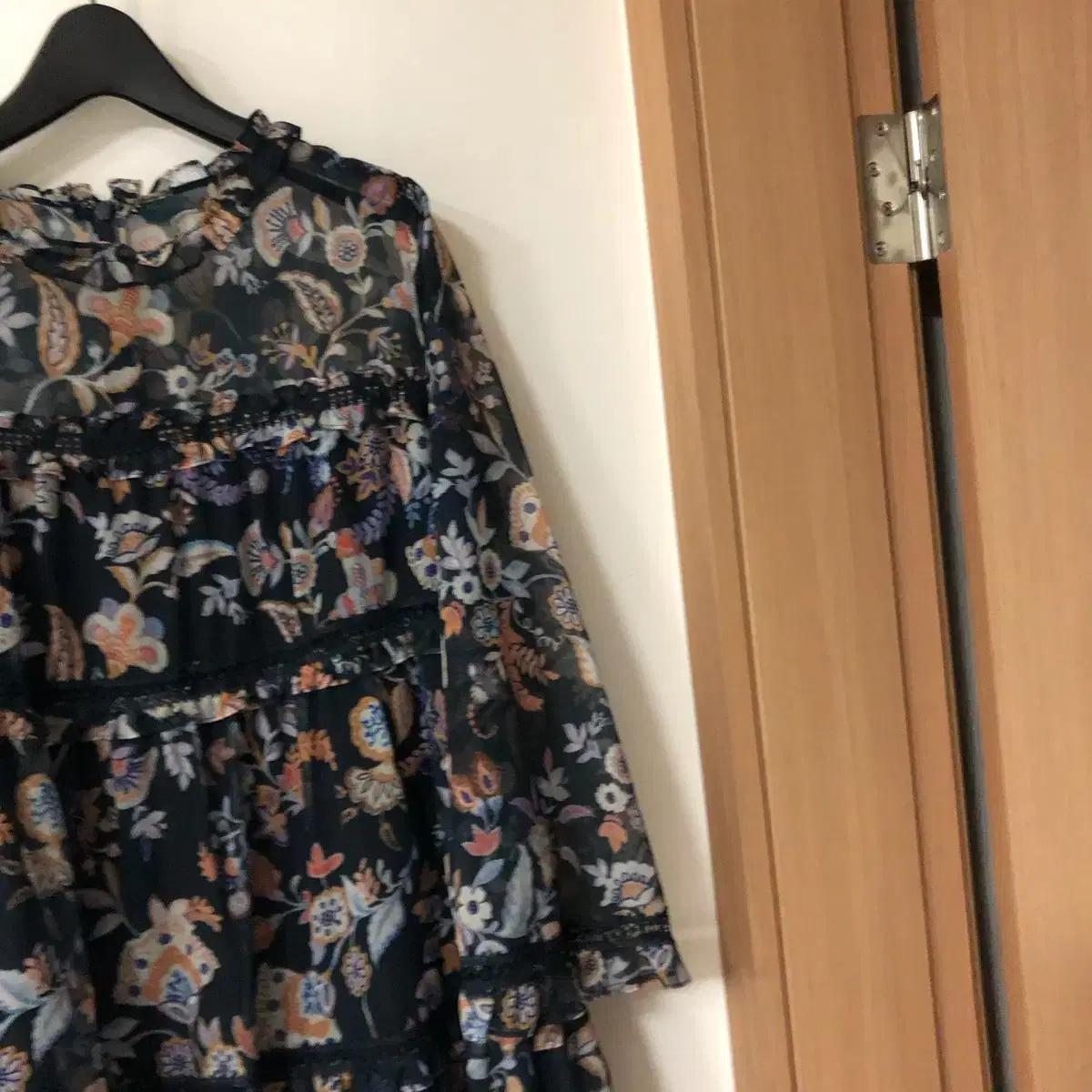 오즈세컨 시스루 플로럴 플라워 마랑 레이스 쉬폰 원피스 하객룩 결혼식