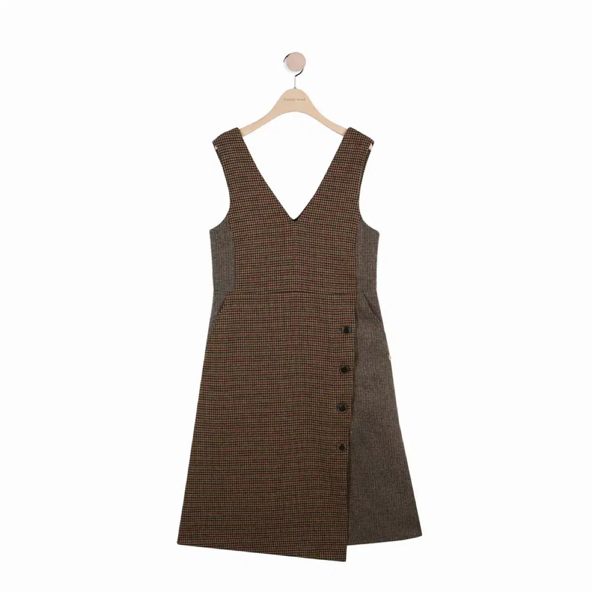 써스데이아일랜드 나시 민소매 울 모직 레이어드 원피스 조끼 하객룩 결혼식