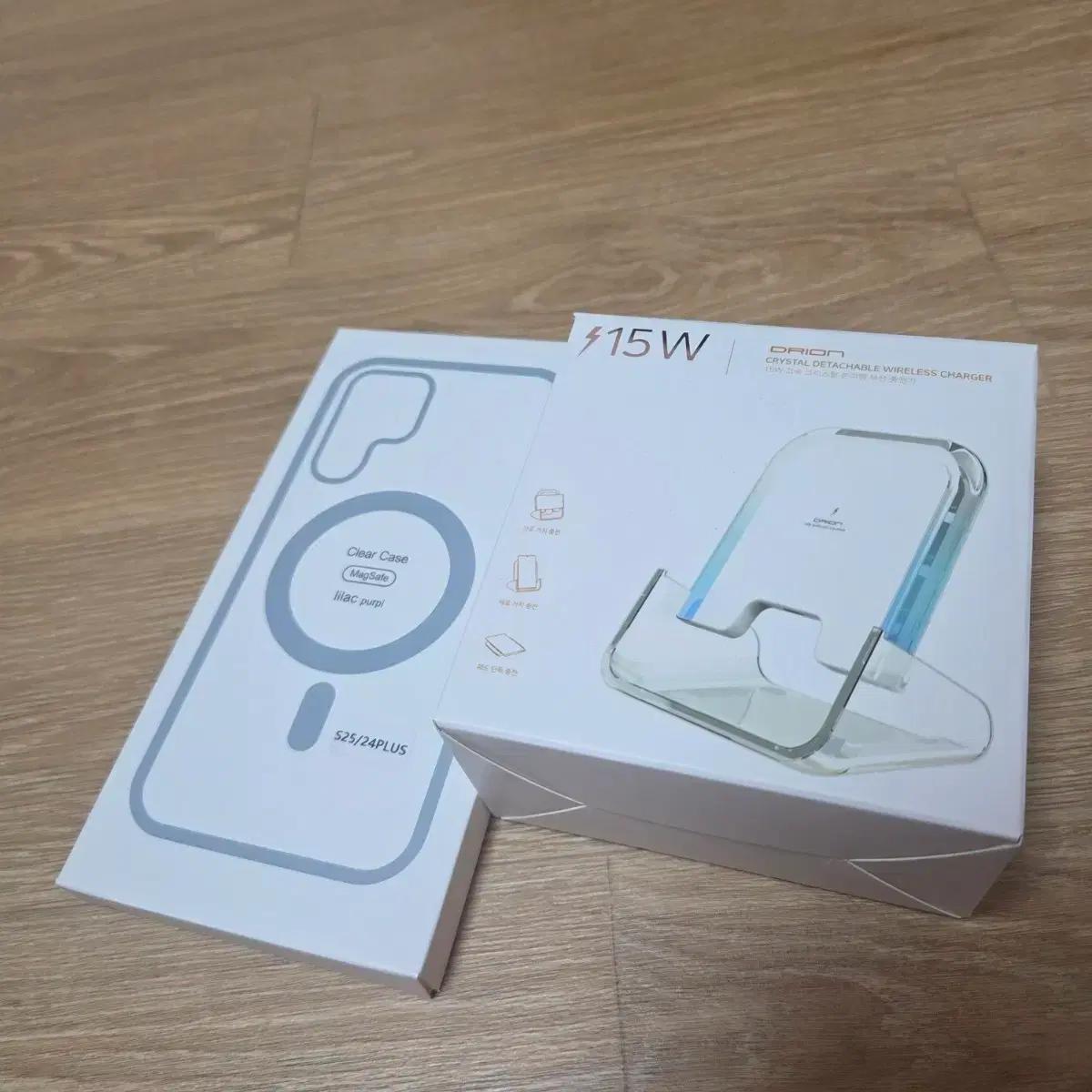 S25PLUS MagSafe 클리어 케이스 + Drion 무선충전기