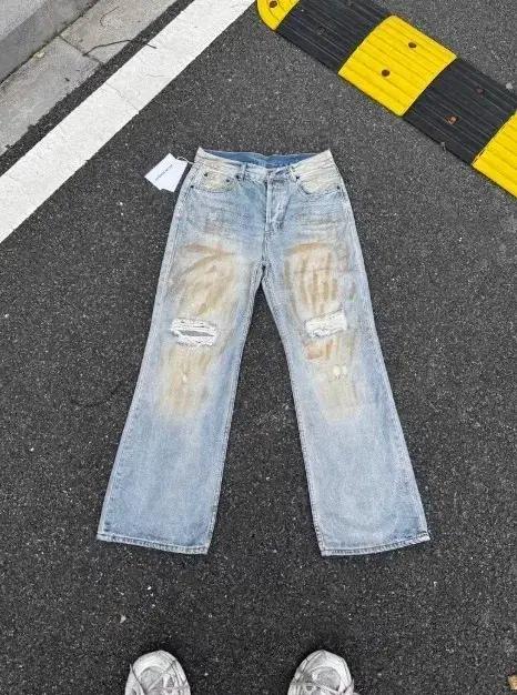 Acne Studios 2021M SS25 데님 컬렉션 더티 머드 염색,