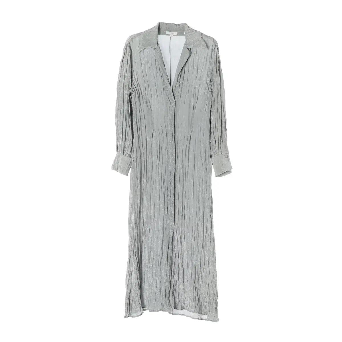 빈스  라이트그린 세이지 쉬폰 롱 셔츠원피스 S