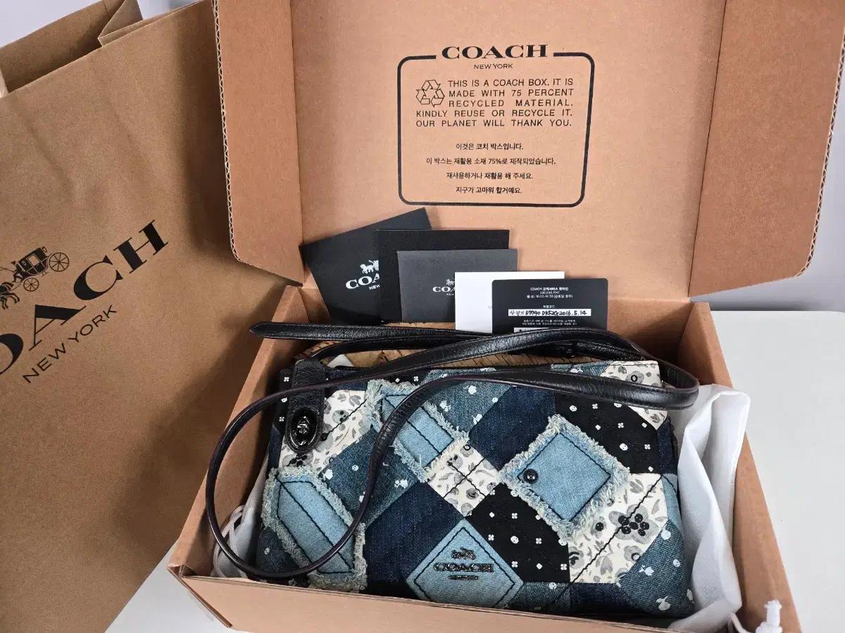 COACH 코치 크로스백 데님 패치워크 투웨이 가방 정품