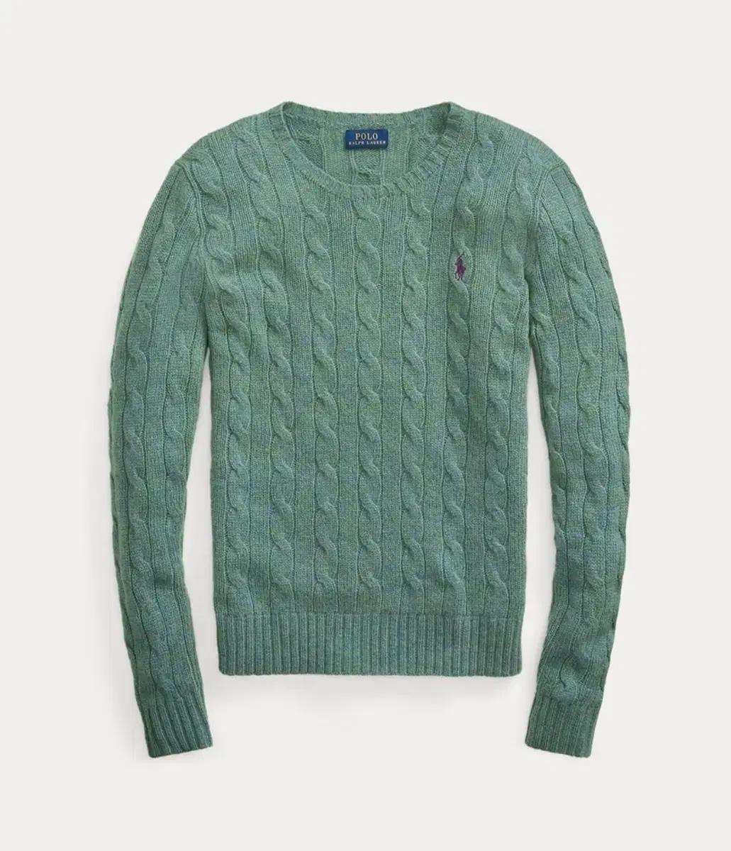 폴로 울캐시미어 케이블 니트 그린 컬러 s사이즈