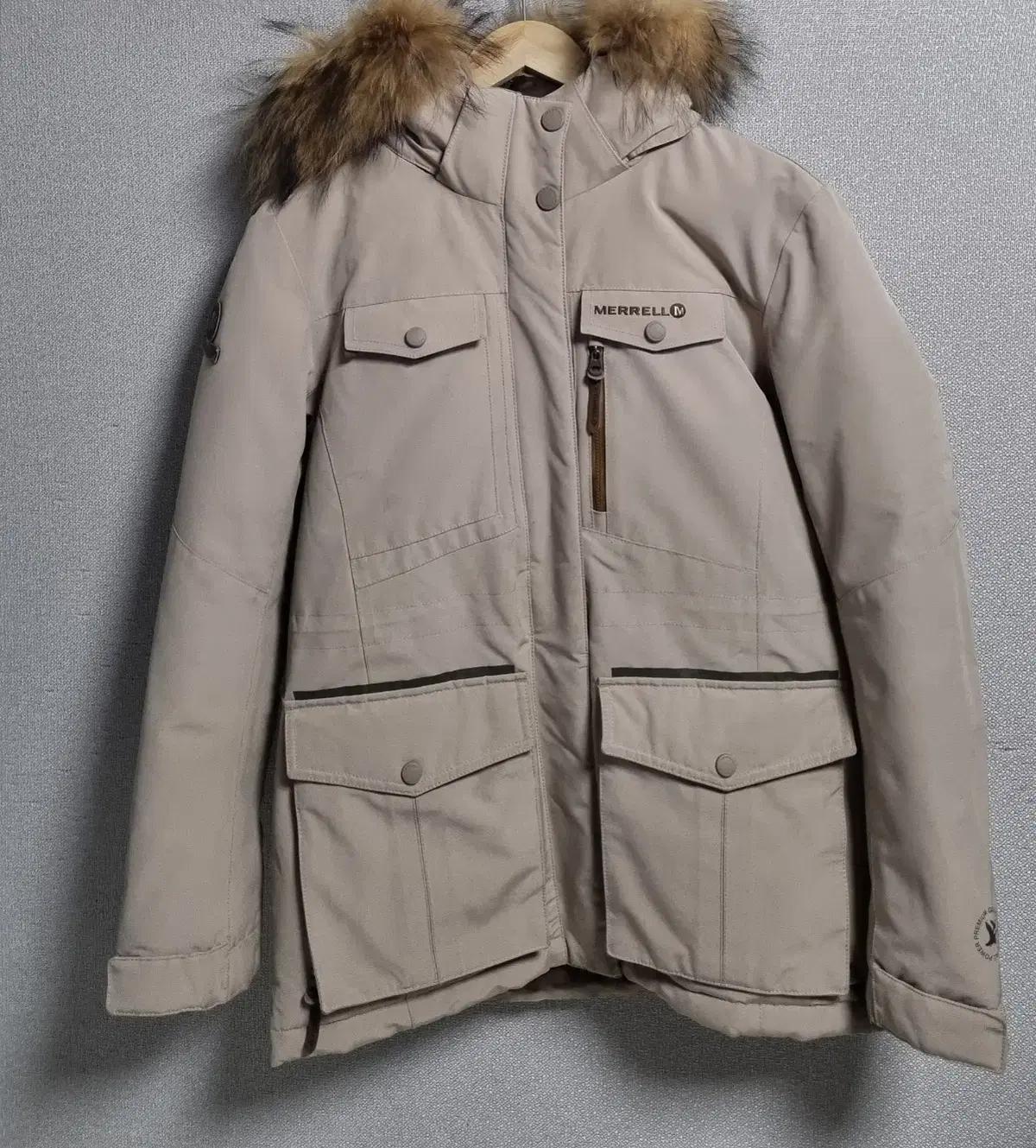 95 (66) MERRELL 머렐 베이지 구스다운 패딩