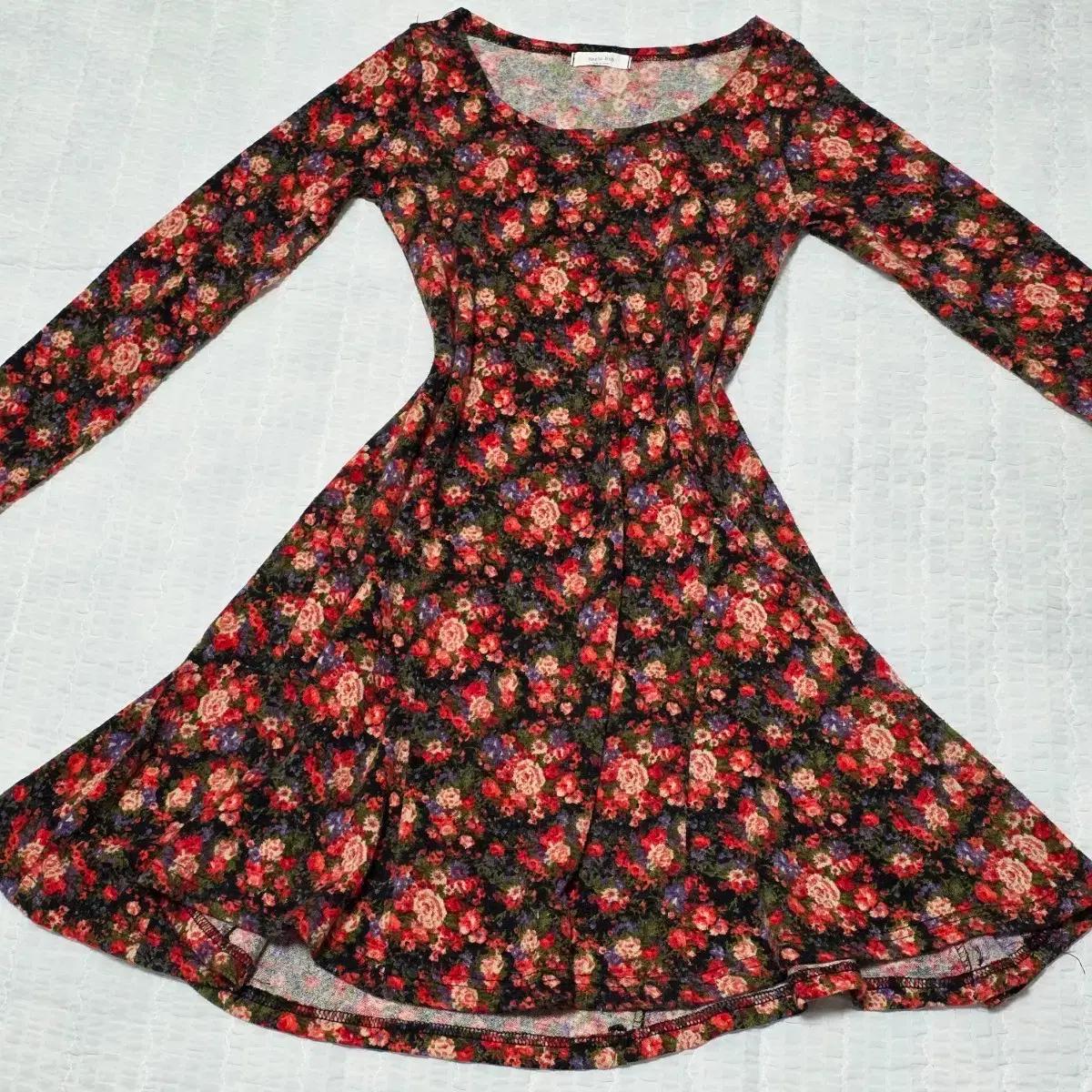 빈티지)로즈플라워st a라인 로맨틱 원피스