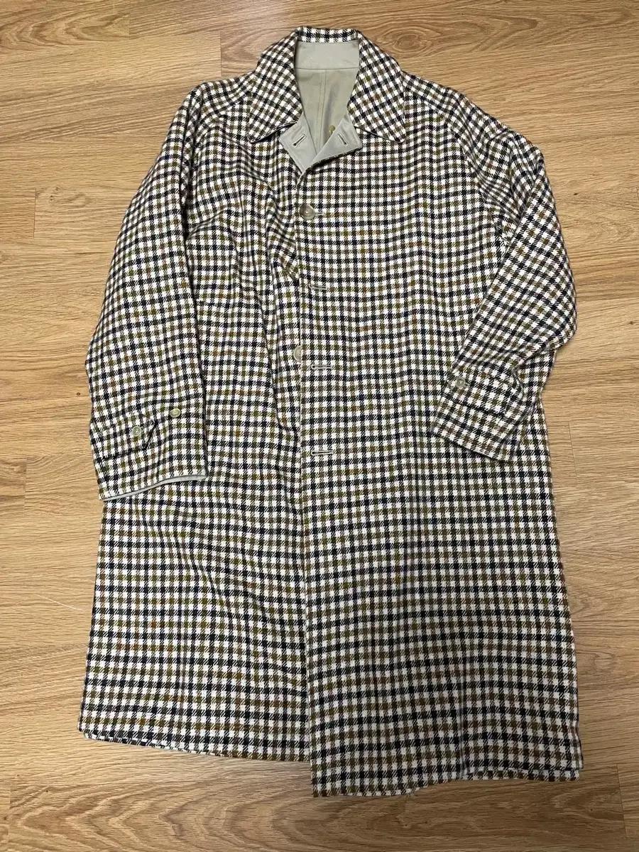 아나토미카 리버서블 발마칸 코트 싱글 래글 건클럽 체크 울 원패널