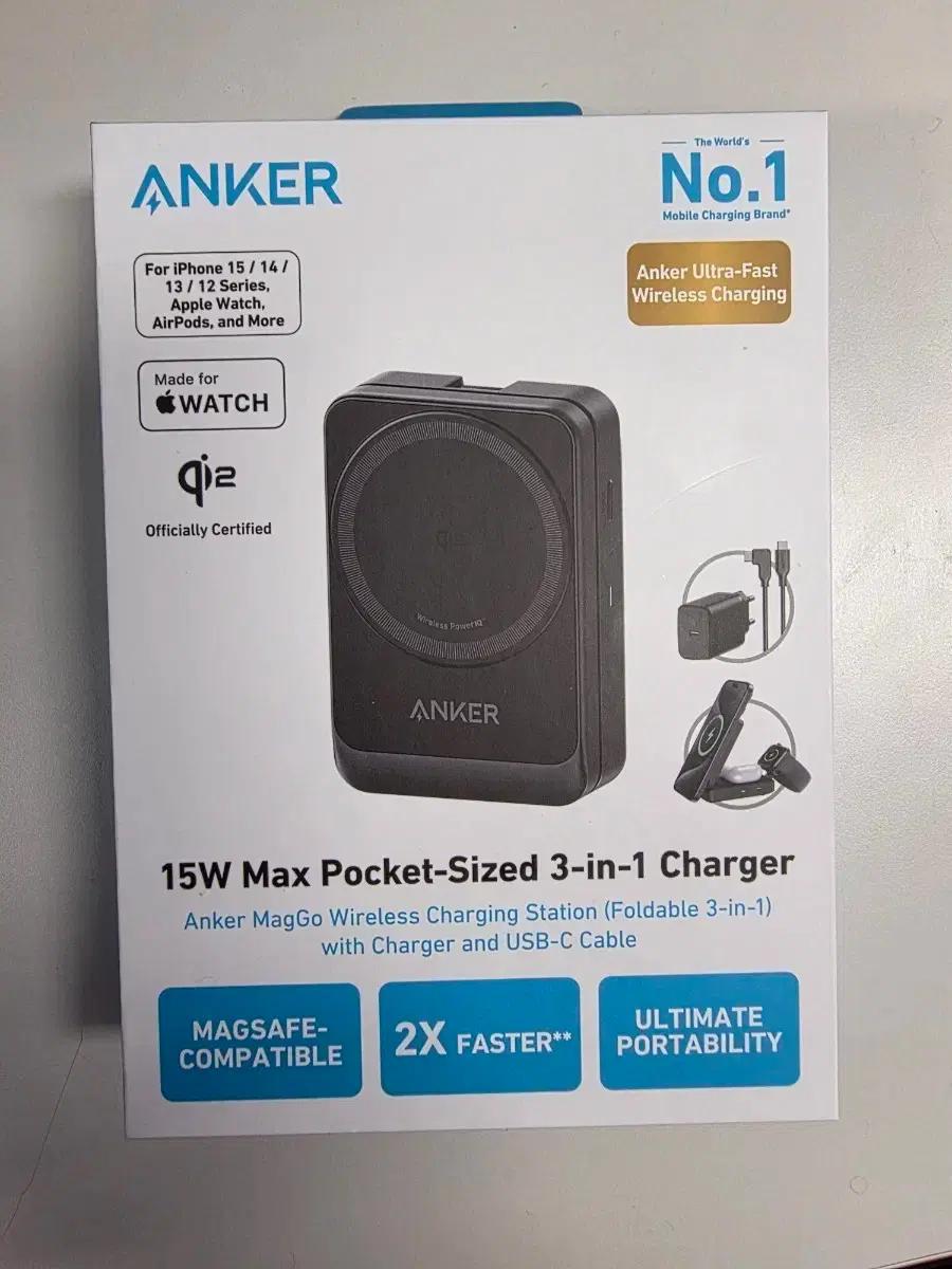 Anker 앵커 MagGo 3in1 맥세이프 충전기 새상품 아이폰