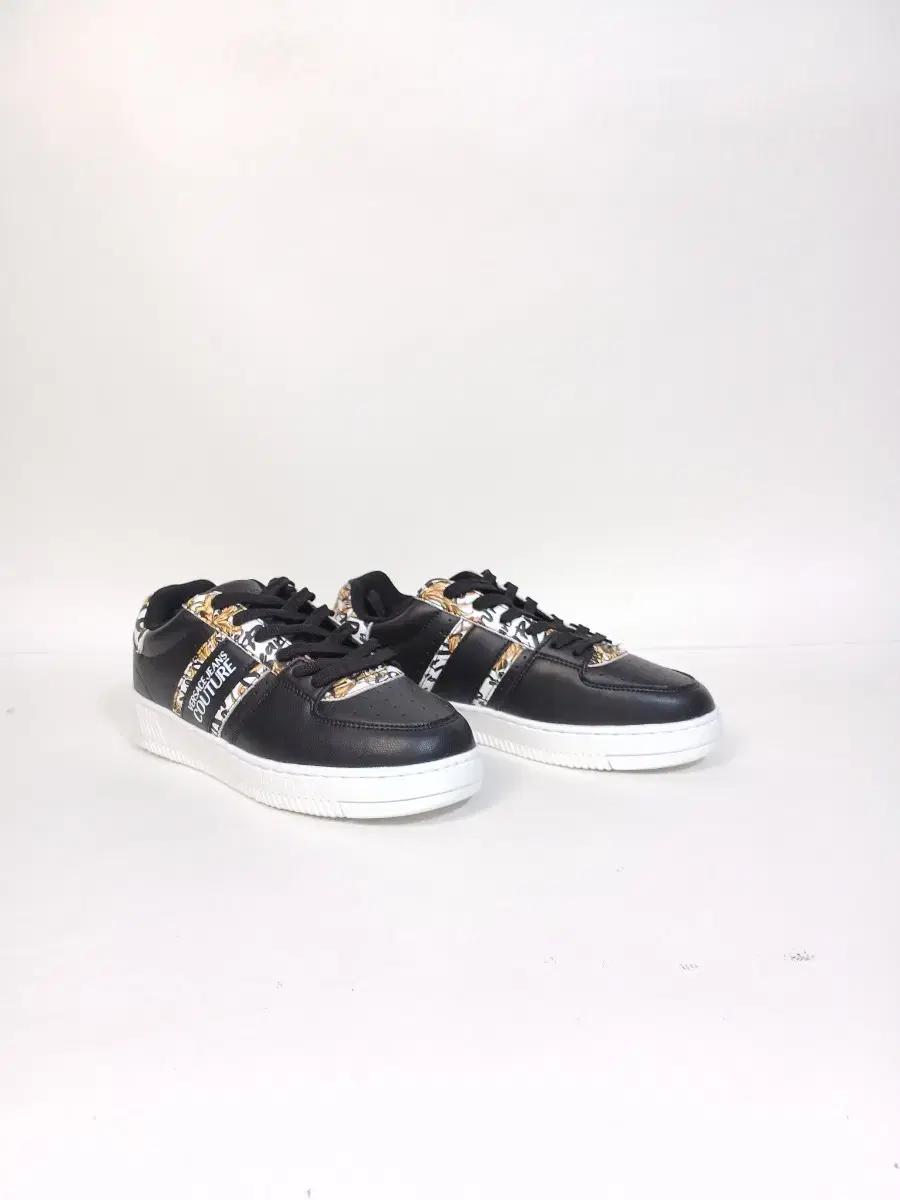 베르사체진스 메이사 검정 가죽 여성 스니커즈