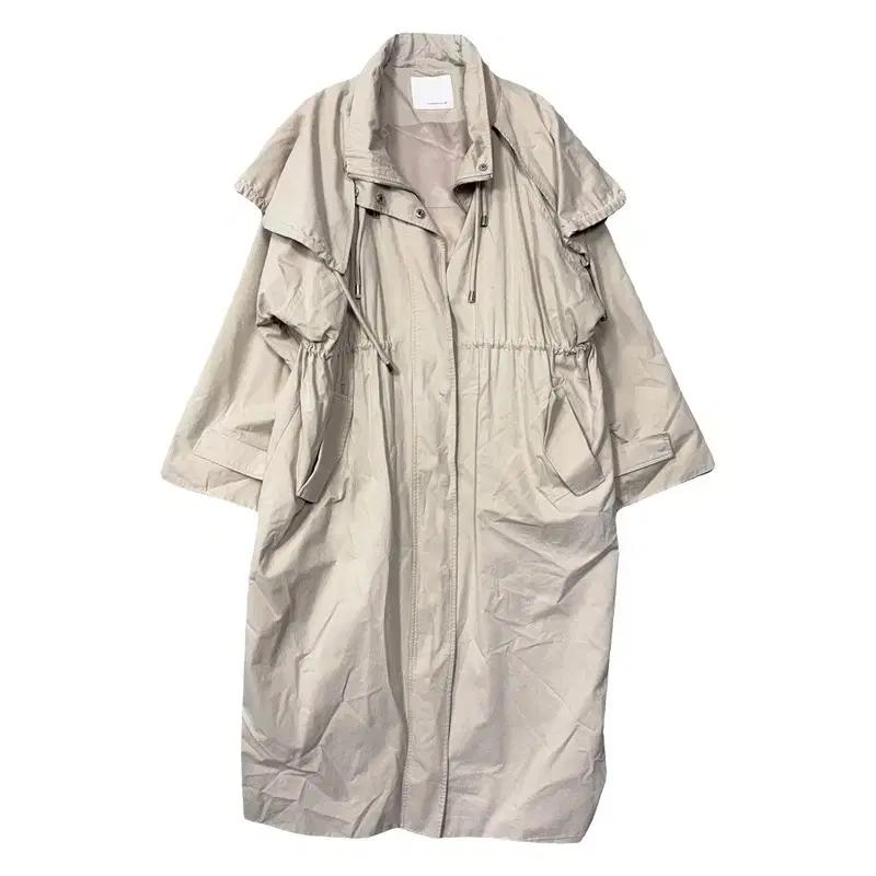 여성 클래식 연베이지 벨티드 트렌치 코트 FREE