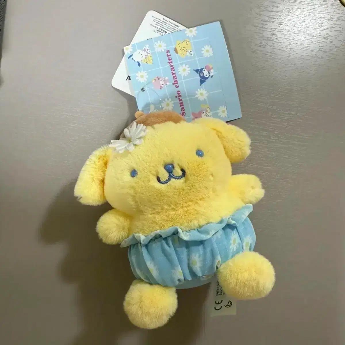 산리오 데이지 폼폼푸린 바지 팬츠 꽃 마스코트 인형 키링