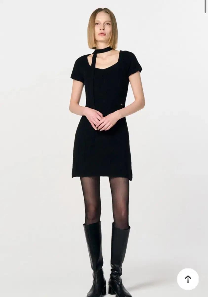 (네고o)제너럴아이디어 울 하트넥 미니원피스 차콜 M