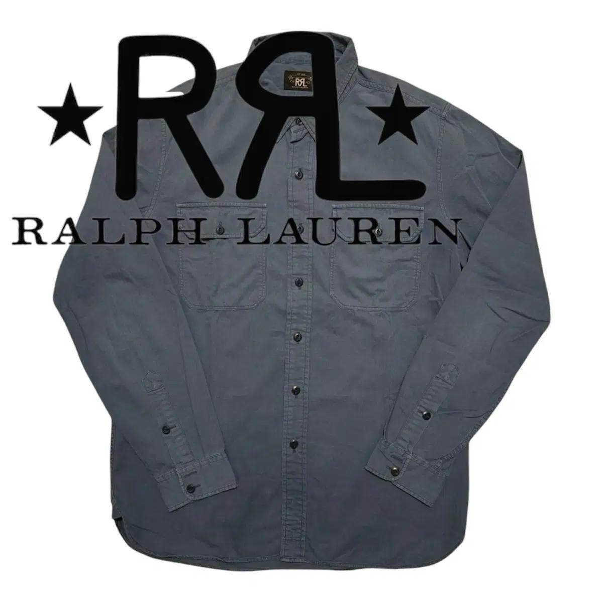 RRL 가먼트 다잉 워크 셔츠 미드나잇 블루 L