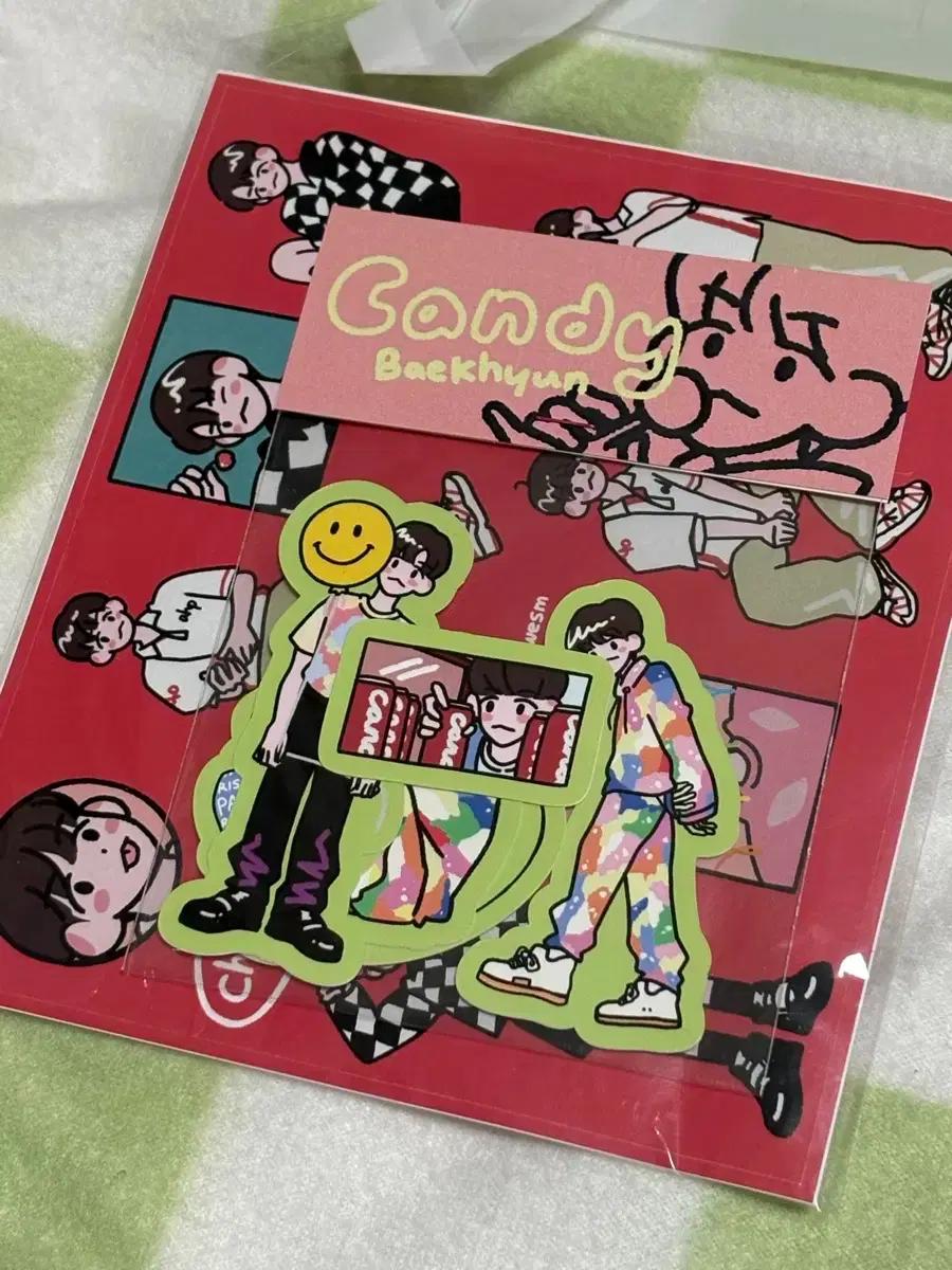 백현 캔디 팬아트 스티커팩