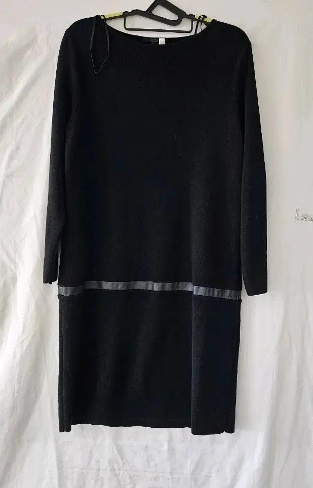 코스 블랙 여성 니트 롱 원피스 s