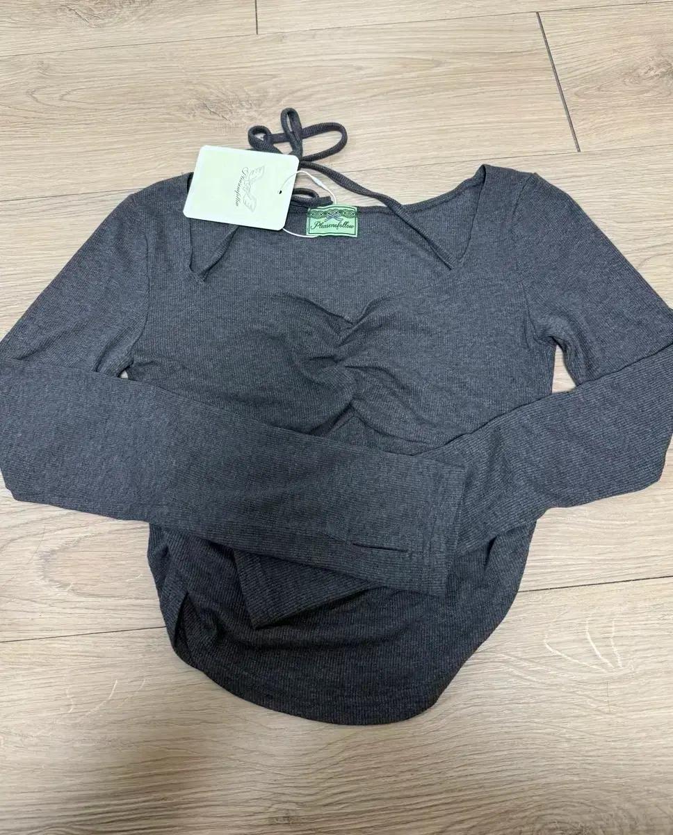 플리즈노팔로우 지젤탑 멜란지 그레이 차콜