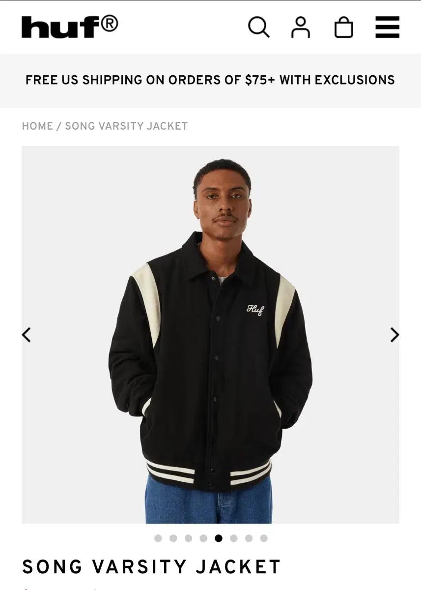 허프 바시티 / HUF song varsity black XL