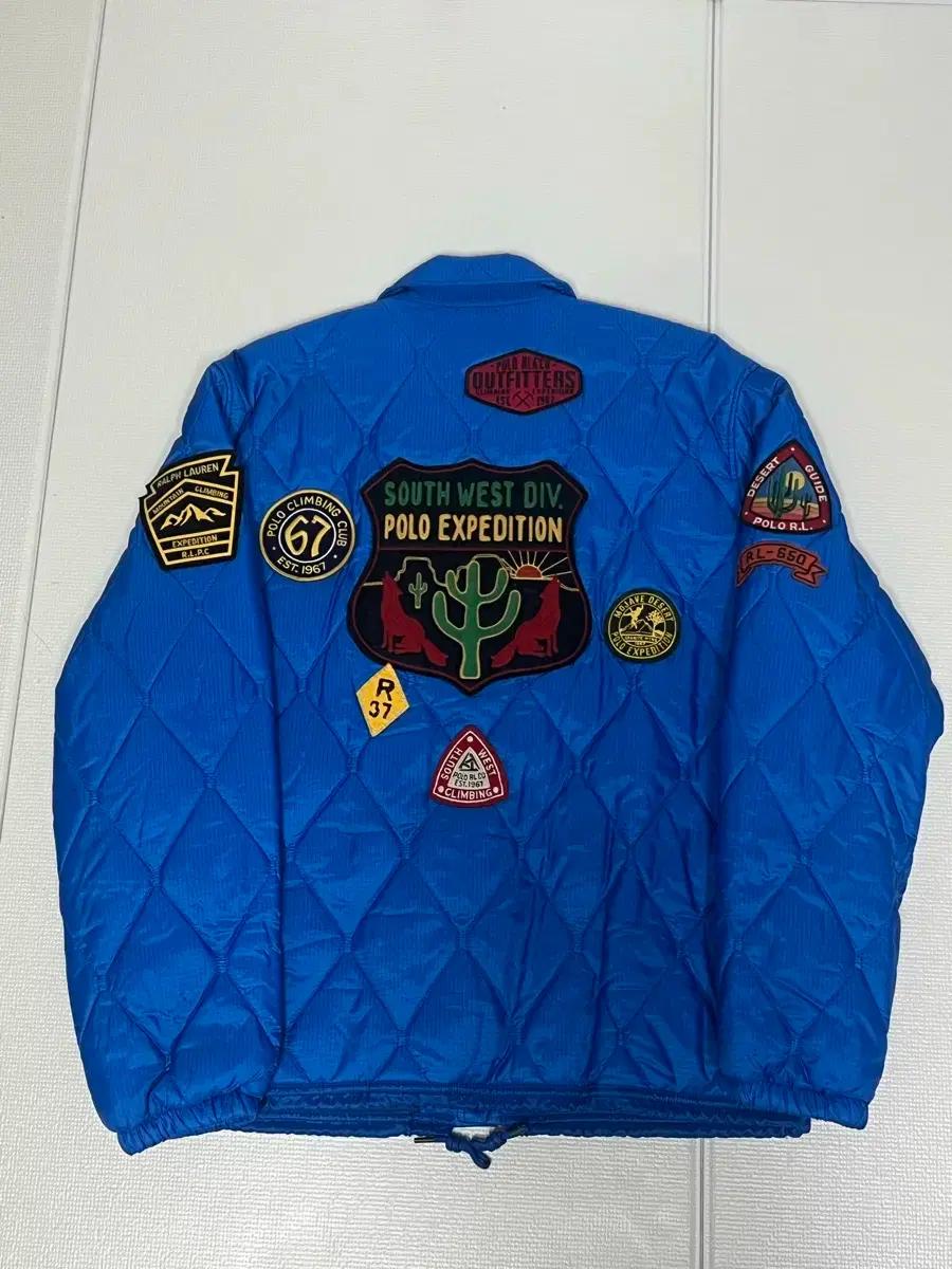 폴로 랄프로렌 패치워크 라이트다운 코치자켓(경량패딩)M사이즈 판매합니다