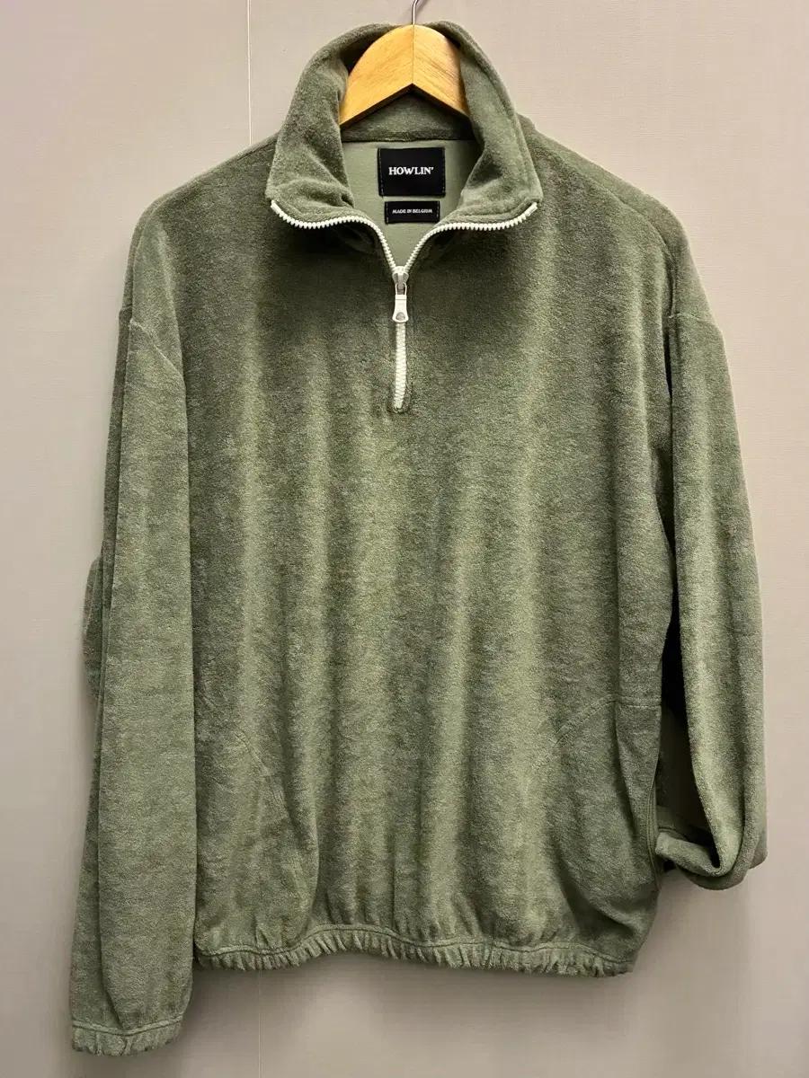 (M/100)HOWLIN 하울린 허모호사 테리코튼 하프집업 반집업