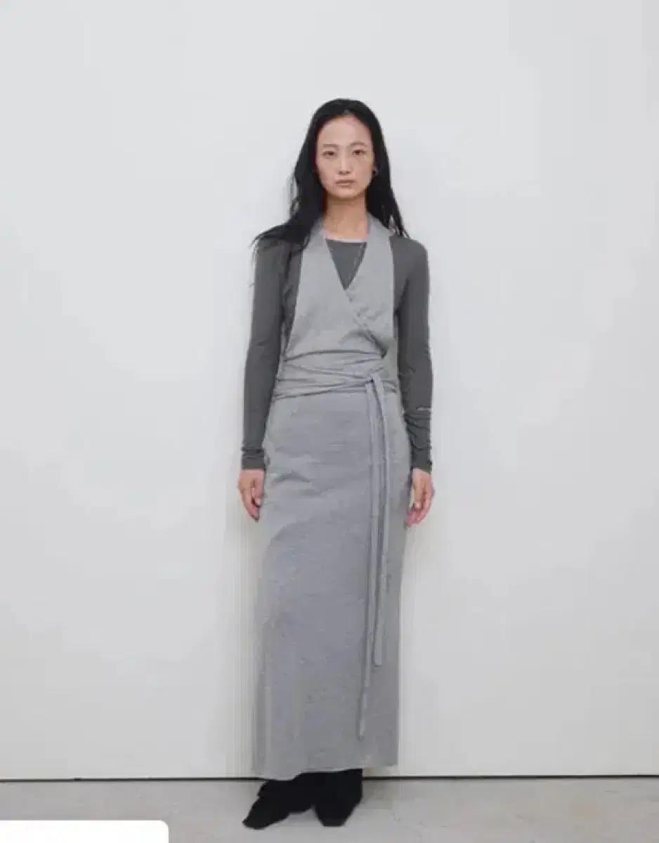 로우타이드 랩 니트 드레스 (새상품)