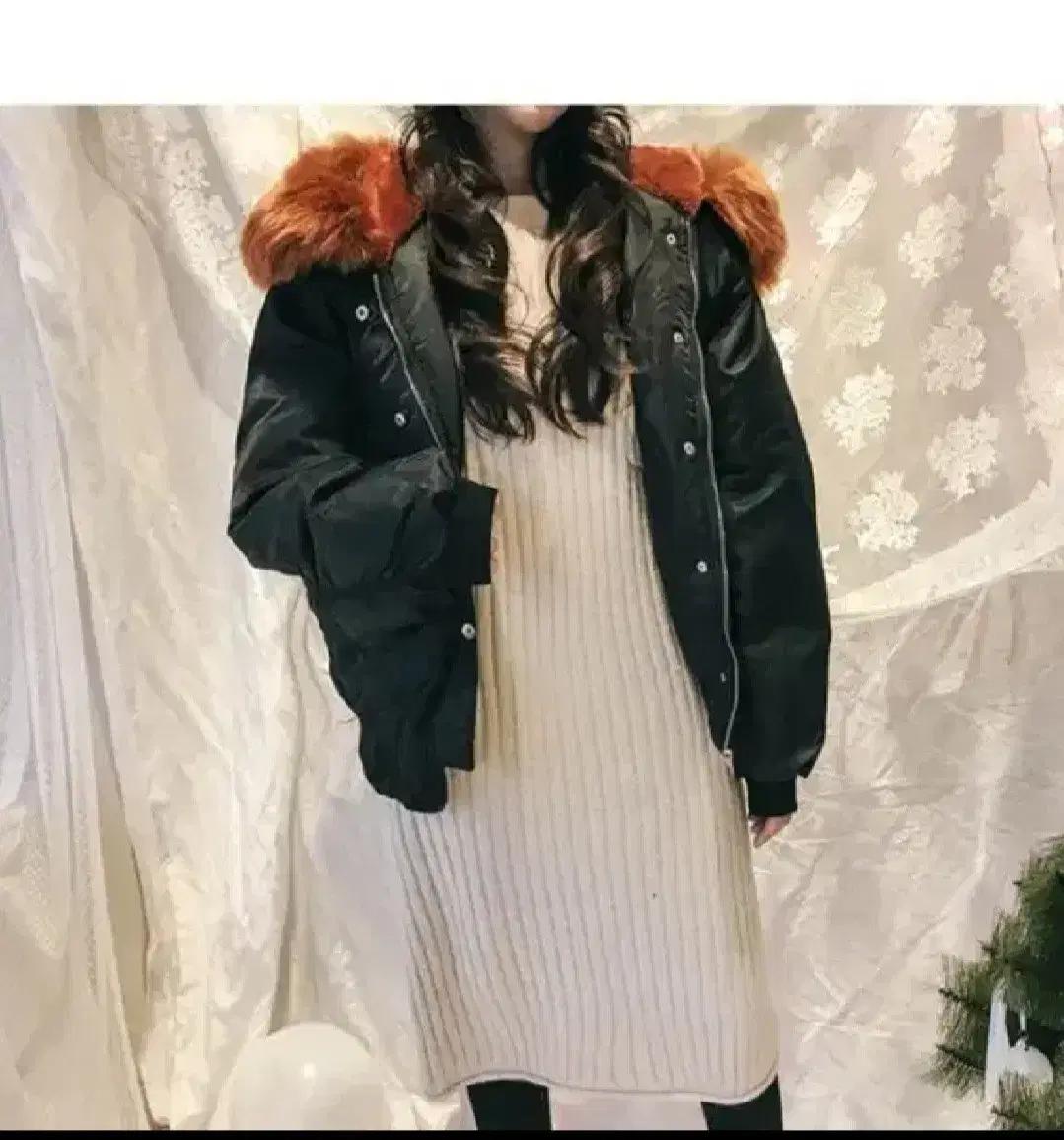 백화점 후드 퍼 블랙 항공점퍼 패딩 점퍼 여성 고급 퍼자켓 겨울 도톰