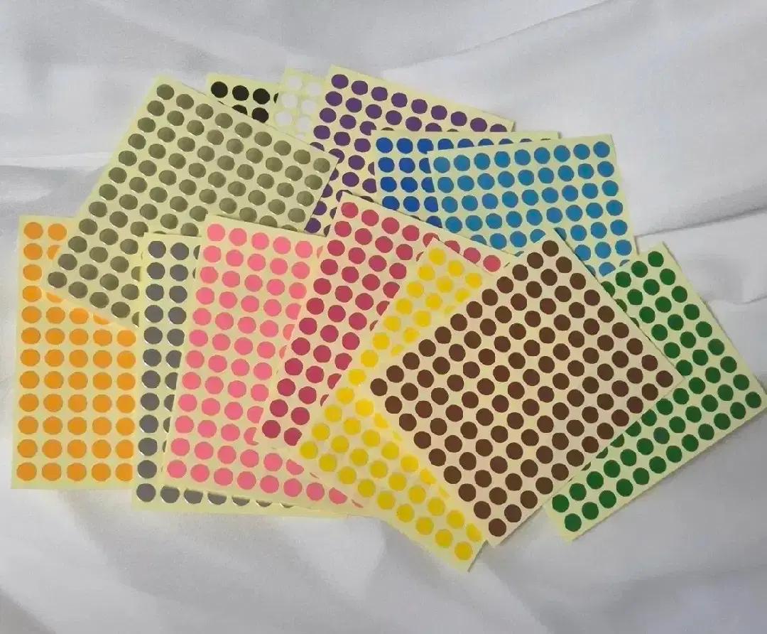 견출지 T - 8mm 단색 원스티커 13종