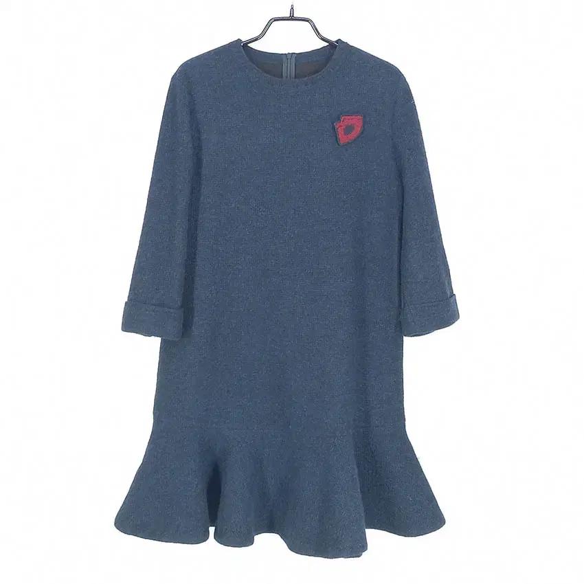 SJSJ 여성 모혼방 7부소매 미니원피스 청록 (HU41322)