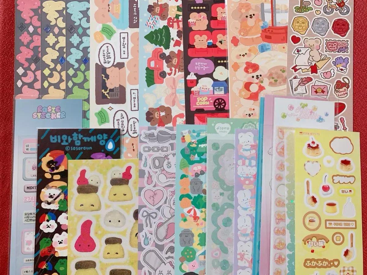 [20장일괄]씰스티커 비브레드 딩굴댕굴 소소로운 포베상점 캐릭터 데코