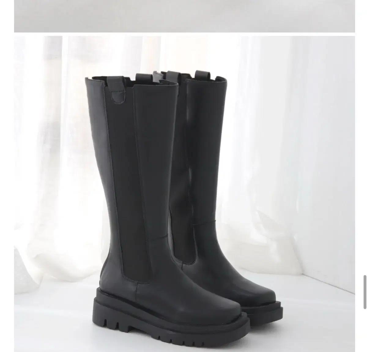 블랙 롱 부츠 통굽 여성 부츠 250